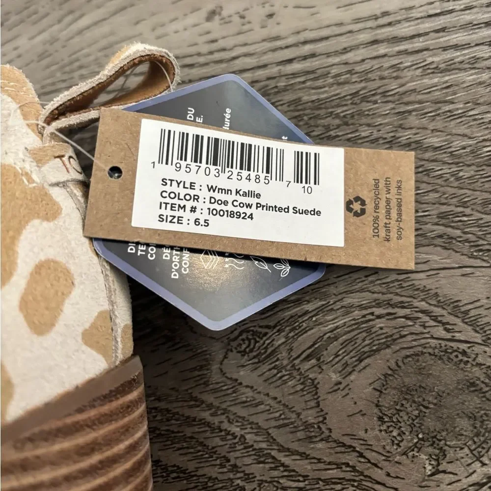 TOMS Stylish doe cow printed suede  Ankle Boots